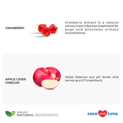 Show full view: Coco and Luna Urinary Tract Cranberry, Bacon & Liver Flavor Dog Supplement, 120 count slide 5 of 11