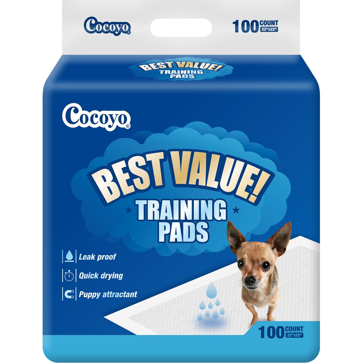 COCOYO All-Absorb Basic Training Pads, 22" x 22", 100 count
