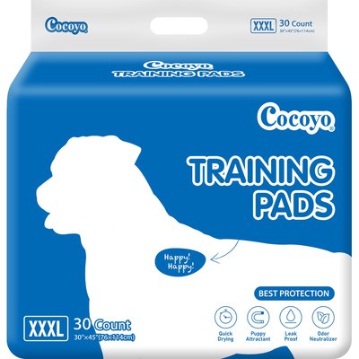 COCOYO COCOYO Best Value Super Absorbent & Leak Proof Unscented Dog Training Pads, 30 x 45-in, 30 count