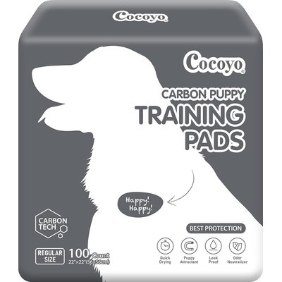 COCOYO COCOYO Carbon Odor Eliminator with Charcoal Unscented Dog Training Pads, 22 x 22-in, 100 count