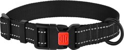 CollarDirect Adjustable Reflective Nylon Dog Collar, Black, Medium slide 1 of 7