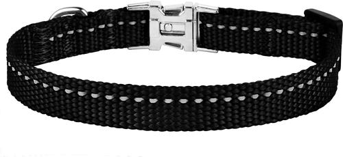 Show full view: CollarDirect Adjustable Reflective Nylon Dog Collar, Black, X-Small slide 3 of 7