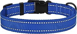 CollarDirect Adjustable Reflective Nylon Dog Collar, Blue, Large slide 2 of 7