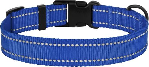 Show full view: CollarDirect Adjustable Reflective Nylon Dog Collar, Blue, Large slide 3 of 9
