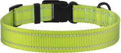 CollarDirect Adjustable Reflective Nylon Dog Collar, Lime Green, Large slide 2 of 7