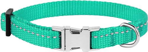 Show full view: CollarDirect Adjustable Reflective Nylon Dog Collar, Mint Green, X-Small slide 2 of 7