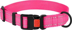 CollarDirect Adjustable Reflective Nylon Dog Collar, Pink, Large