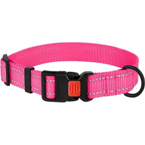 CollarDirect Adjustable Reflective Nylon Dog Collar, Pink, X-Small