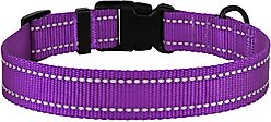 CollarDirect Adjustable Reflective Nylon Dog Collar, Purple, Large slide 2 of 7