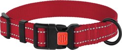 CollarDirect Adjustable Reflective Nylon Dog Collar, Red, Large