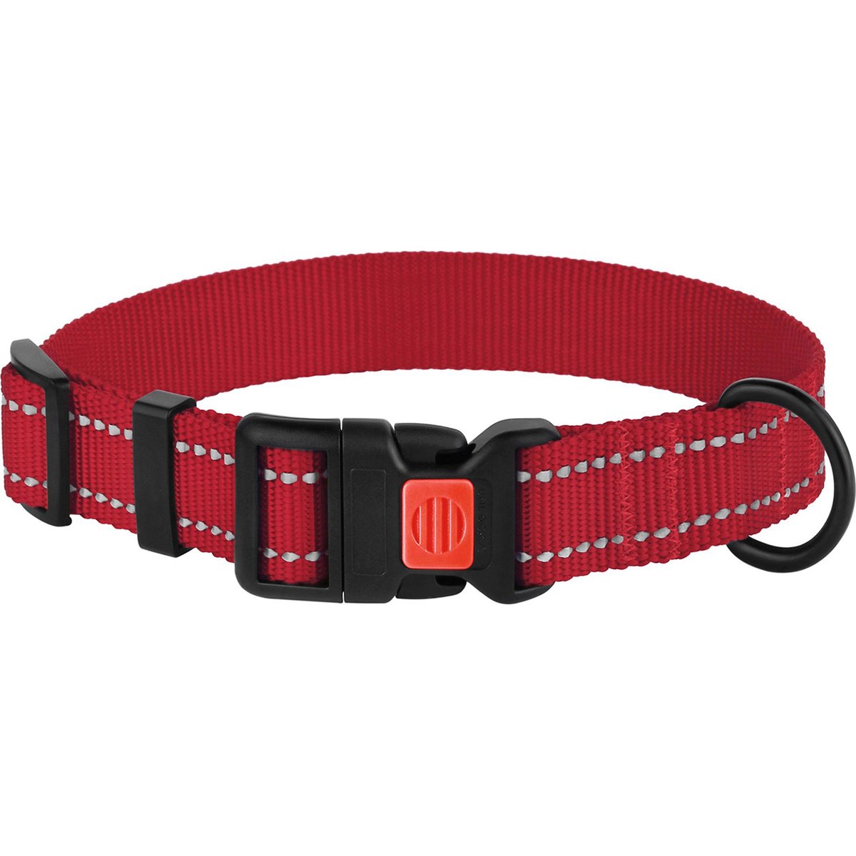 CollarDirect Adjustable Reflective Nylon Dog Collar, Red, Large