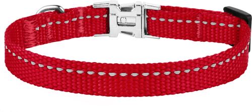Show full view: CollarDirect Adjustable Reflective Nylon Dog Collar, Red, X-Small slide 4 of 9