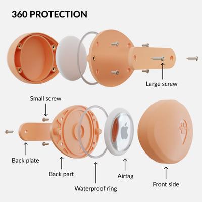 Show full view: CollarDirect Airtag Holder for Dog Collar, 2 count, Pink slide 5 of 7