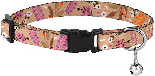 Show full view: CollarDirect Floral Design Pattern Nylon Cat Collar, Beige slide 2 of 3