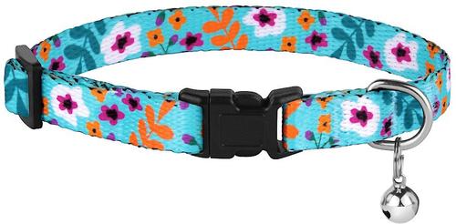 Show full view: CollarDirect Floral Design Pattern Nylon Cat Collar, Mint Green slide 3 of 3