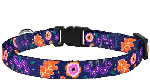 Show full view: CollarDirect Floral Design Pattern Nylon Cat Collar, Navy Blue slide 3 of 3