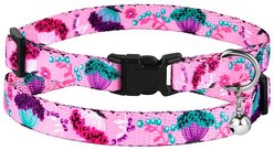 CollarDirect Floral Design Pattern Nylon Cat Collar, Pink