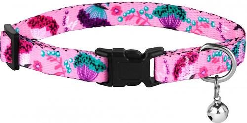 Show full view: CollarDirect Floral Design Pattern Nylon Cat Collar, Pink slide 3 of 4