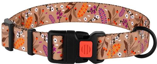 Show full view: CollarDirect Floral Design Pattern Nylon Dog Collar, Beige, X-Large slide 3 of 7
