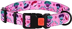 CollarDirect Floral Design Pattern Nylon Dog Collar, Pink, Large slide 2 of 5