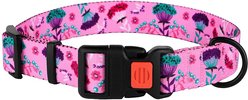 CollarDirect Floral Design Pattern Nylon Dog Collar, Pink, Small slide 2 of 5