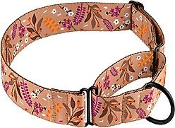 CollarDirect Floral Design Pattern Nylon Martingale Dog Collar, Beige, Medium slide 2 of 3