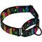 Show in main carousel: CollarDirect Floral Design Pattern Nylon Martingale Dog Collar, Black, Large slide 2 of 4