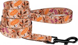 CollarDirect Floral Pattern Nylon Dog Leash, Beige, Large