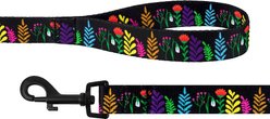 CollarDirect Floral Pattern Nylon Dog Leash, Black, Medium slide 2 of 3