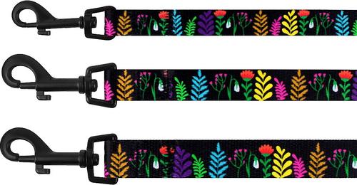 Show full view: CollarDirect Floral Pattern Nylon Dog Leash, Black, Small slide 3 of 3