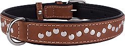CollarDirect Handmade Studded Leather Dog Collar, Brown, X-Small
