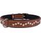Show in main carousel: CollarDirect Handmade Studded Leather Dog Collar, Brown, X-Small slide 1 of 3