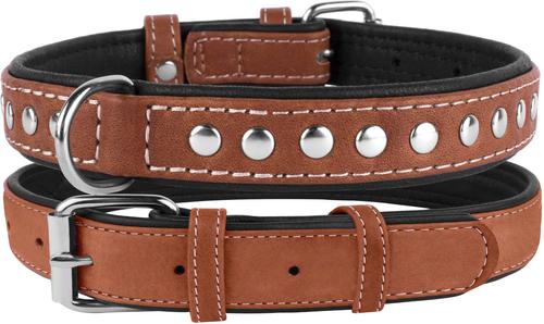 Show full view: CollarDirect Handmade Studded Leather Dog Collar, Brown, X-Small slide 2 of 3
