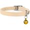 Show in main carousel: CollarDirect Leather Cat Collar with Bell, Beige, Medium: 9 to 11-in neck, 3/8-in wide slide 2 of 4
