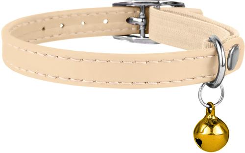 Show full view: CollarDirect Leather Cat Collar with Bell, Beige, Medium: 9 to 11-in neck, 3/8-in wide slide 2 of 4