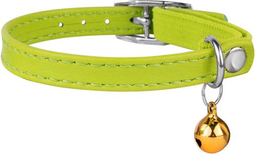 Show full view: CollarDirect Leather Cat Collar with Bell, Lime Green, Medium: 9 to 11-in neck, 3/8-in wide slide 2 of 4