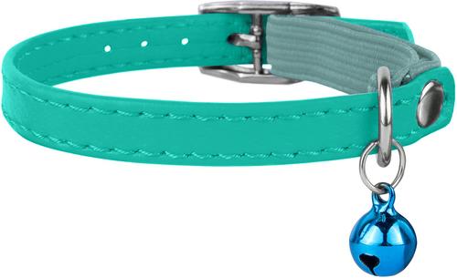 Show full view: CollarDirect Leather Cat Collar with Bell, Mint Green, Medium: 9 to 11-in neck, 3/8-in wide slide 2 of 4