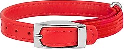 CollarDirect Leather Cat Collar with Bell, Red, Medium: 9 to 11-in neck, 3/8-in wide