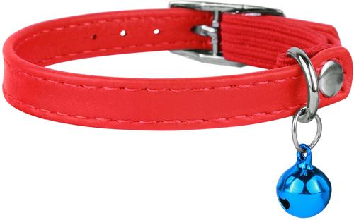 Show full view: CollarDirect Leather Cat Collar with Bell, Red, Medium: 9 to 11-in neck, 3/8-in wide slide 3 of 5