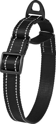 Show full view: CollarDirect Reflective Martingale Nylon Dog Collar, Black, Large slide 3 of 7