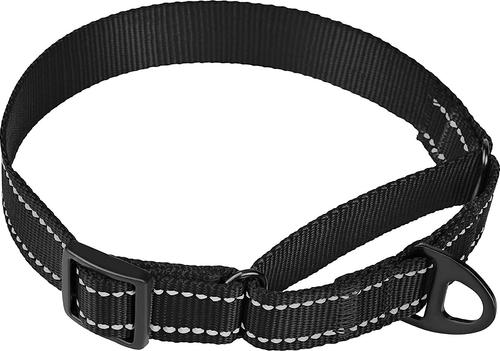 Show full view: CollarDirect Reflective Martingale Nylon Dog Collar, Black, Small slide 2 of 7