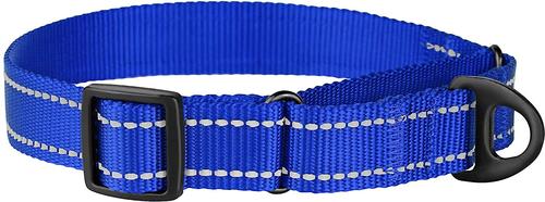 Show full view: CollarDirect Reflective Martingale Nylon Dog Collar, Blue, Large slide 4 of 7