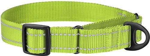 Show full view: CollarDirect Reflective Martingale Nylon Dog Collar, Lime Green, Small slide 4 of 7