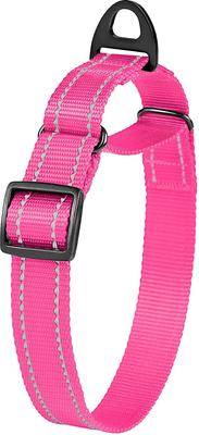 Show full view: CollarDirect Reflective Martingale Nylon Dog Collar, Pink, Medium slide 3 of 7