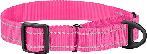 Show full view: CollarDirect Reflective Martingale Nylon Dog Collar, Pink, Medium slide 4 of 7
