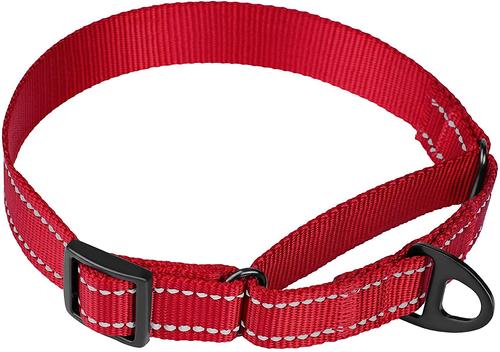 Show full view: CollarDirect Reflective Martingale Nylon Dog Collar, Red, Large slide 2 of 7