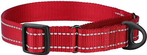 Show full view: CollarDirect Reflective Martingale Nylon Dog Collar, Red, Large slide 4 of 7