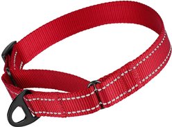 CollarDirect Reflective Martingale Nylon Dog Collar, Red, Medium
