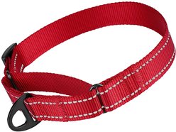 CollarDirect Reflective Martingale Nylon Dog Collar, Red, Small