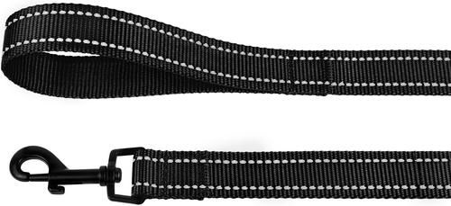 Show full view: CollarDirect Reflective Nylon Dog Leash, 5-ft, Black, Large slide 3 of 6